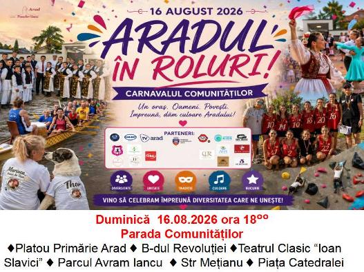 Carnavalul Comunităților aduce culoare și voie bună pe străzile Aradului, duminică